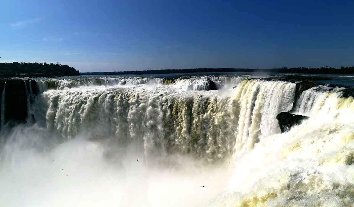 Iguazu Falls panorama with the Garganta del Diablo waterfall and surrounding rainforest