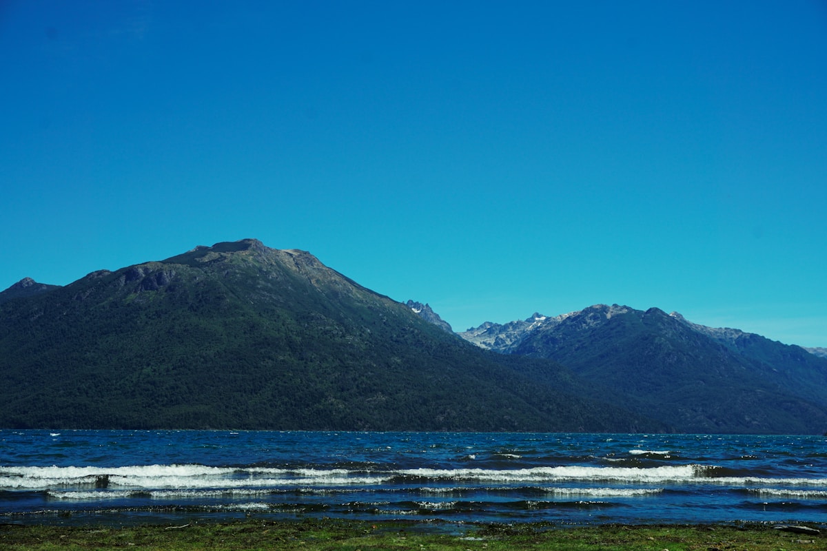 Mountain range reflected in a turquoise lake, Bariloche, Río Negro, Argentina