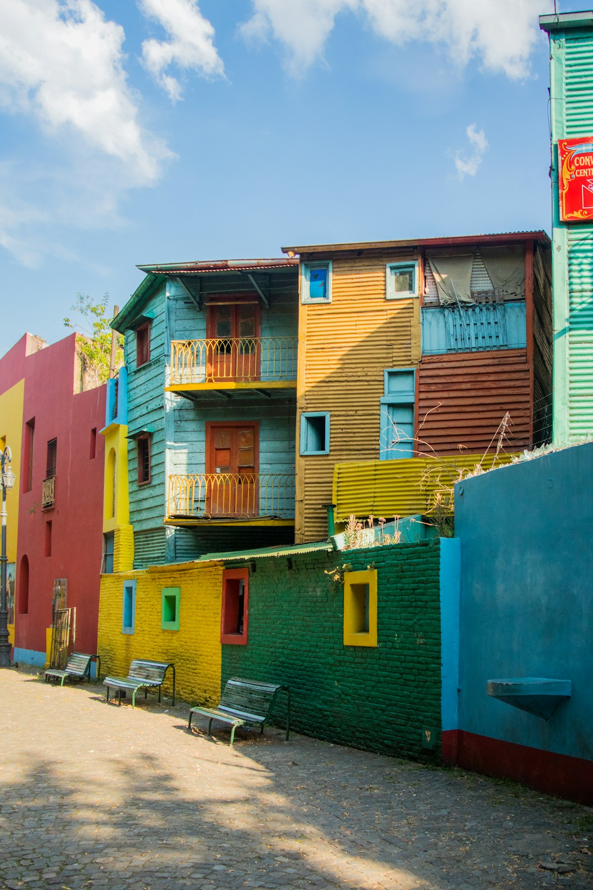 Colourful corrugated houses on Caminito street in La Boca, Buenos Aires