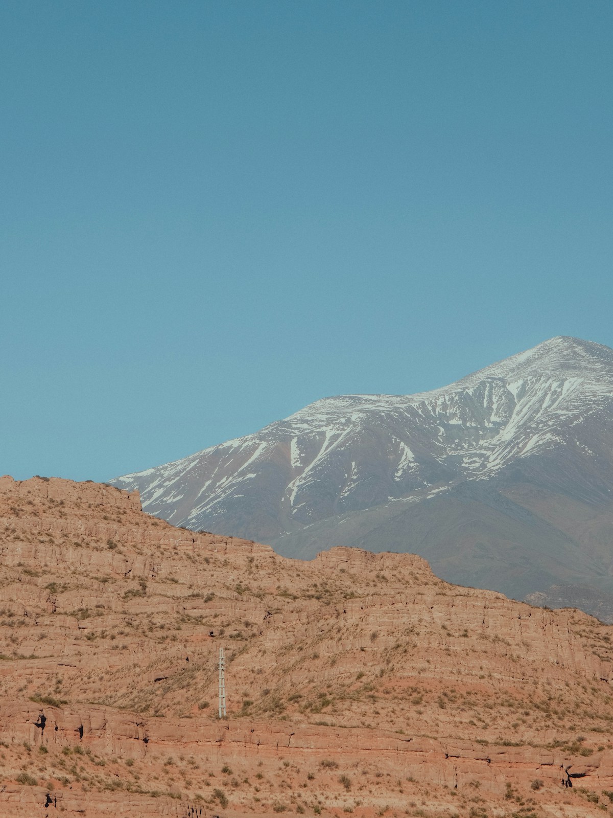 Snow-capped Andean peaks above Potrerillos valley, Mendoza Province, Argentina