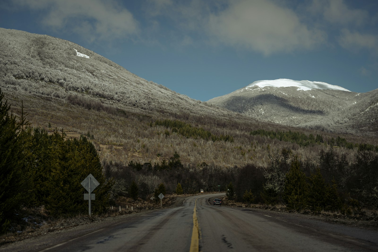 Open highway through Patagonian mountains near San Martín de los Andes, Argentina
