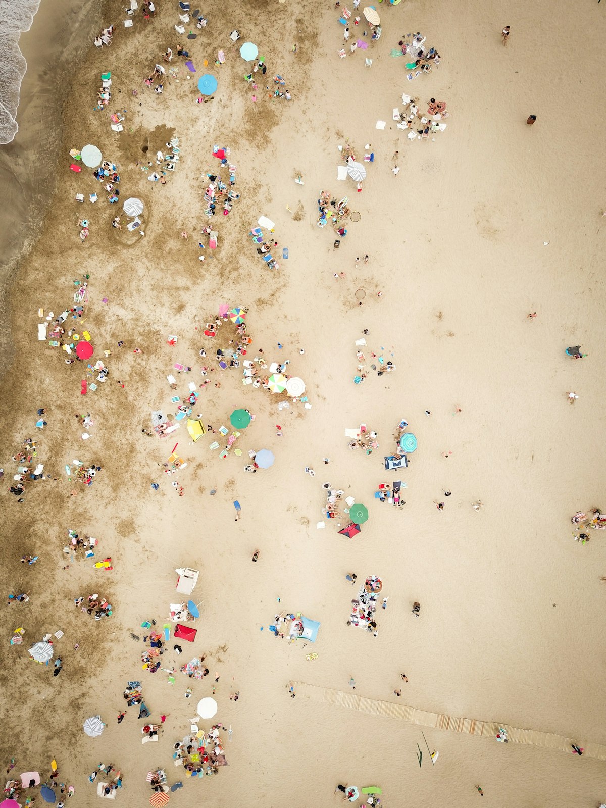 Summer beach scene on the Argentine coast in January