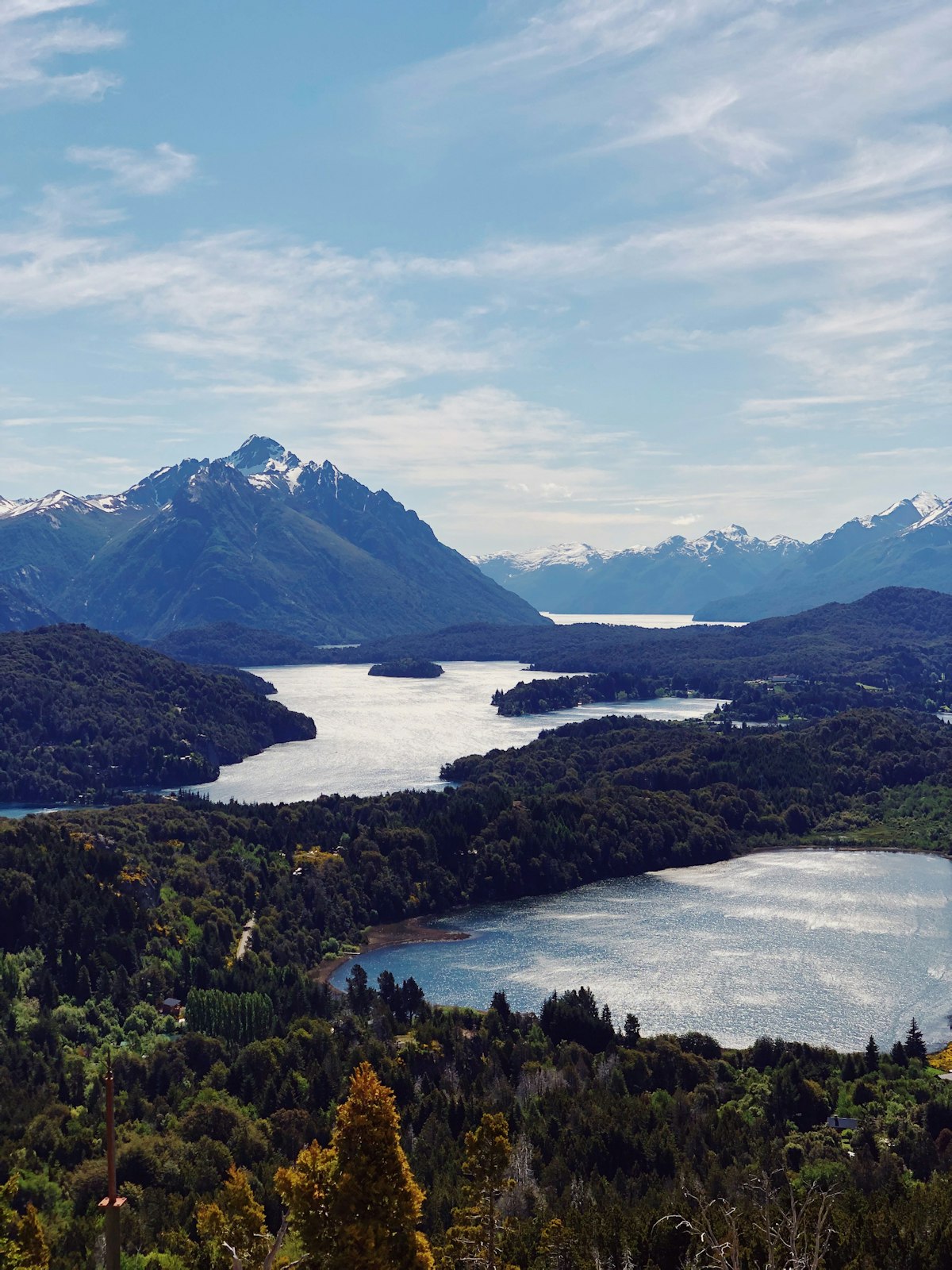 Mountain trail above Bariloche with views over Lago Nahuel Huapi and the Andes